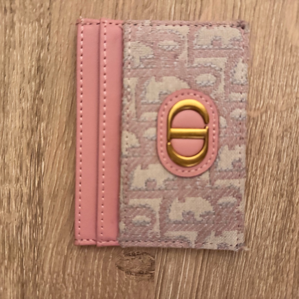 Dior Pink And Gold Card Holder